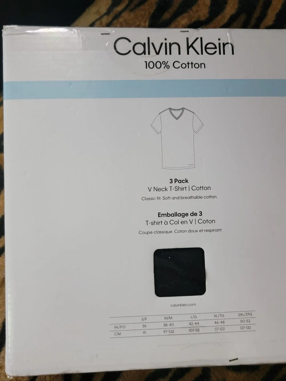 Calvin Klein 3-Pack Classic Fit V-Neck Tees -  Black Sz Med